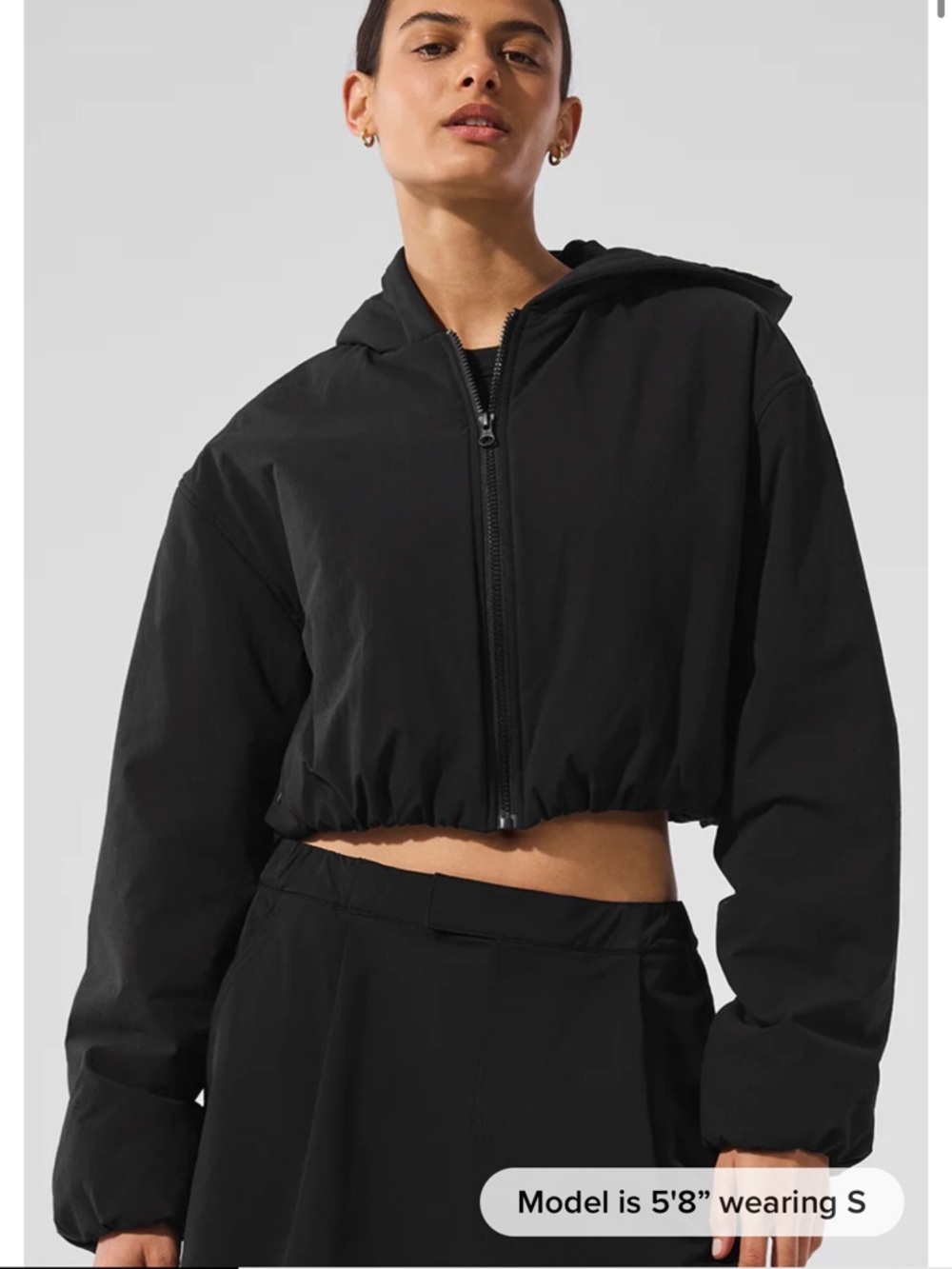 ALO Yoga Cropped Mountain Peak Full-Zip Hoodie Size Small NWT